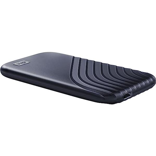 Disco duro externo portátil WD My Passport SSD de 2 TB, color azul, robusto y ultrarrápido, con protección por contraseña y cifrado de hardware - WDBAGF0020BBL-WESN