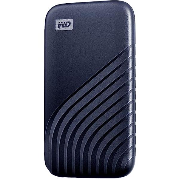 Disco duro externo portátil WD My Passport SSD de 2 TB, color azul, robusto y ultrarrápido, con protección por contraseña y cifrado de hardware - WDBAGF0020BBL-WESN