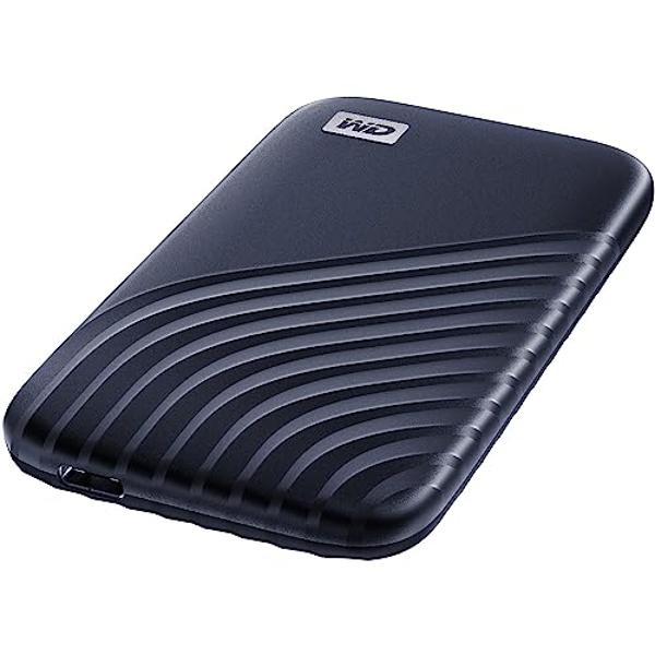 Disco duro externo portátil WD My Passport SSD de 2 TB, color azul, robusto y ultrarrápido, con protección por contraseña y cifrado de hardware - WDBAGF0020BBL-WESN