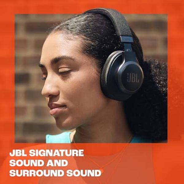 JBL Live 770NC - Auriculares inalámbricos supraaurales con cancelación de ruido adaptativa real y Smart Ambient, hasta 65 horas de batería, diadema de tela con ajuste cómodo y fund
