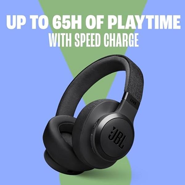 JBL Live 770NC - Auriculares inalámbricos supraaurales con cancelación de ruido adaptativa real y Smart Ambient, hasta 65 horas de batería, diadema de tela con ajuste cómodo y fund