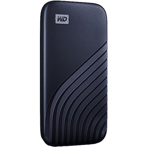 Disco duro externo portátil WD My Passport SSD de 2 TB, color azul, robusto y ultrarrápido, con protección por contraseña y cifrado de hardware - WDBAGF0020BBL-WESN