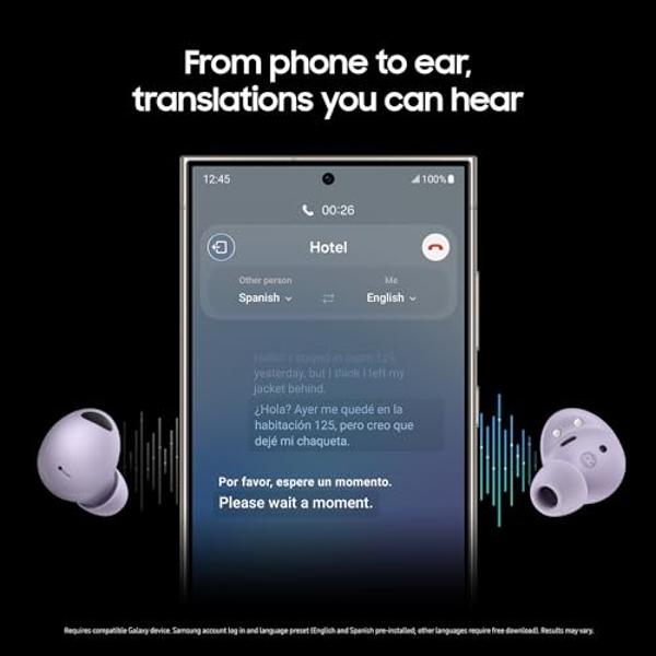 Auriculares Bluetooth inalámbricos Samsung Galaxy Buds 2 Pro, cancelación de ruido, sonido Hi-Fi, audio 360, ajuste cómodo, voz HD, resistencia al agua IPX7, color blanco [Versión 