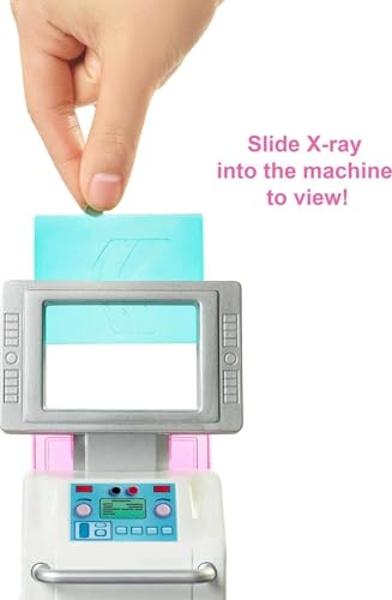 Set de juego Barbie Careers, Clínica de Casteo Rápido con Muñeca de Moda Doctora Morena, Muebles y más de 30 accesorios, incluyendo Moldes y Masa para Vendajes.