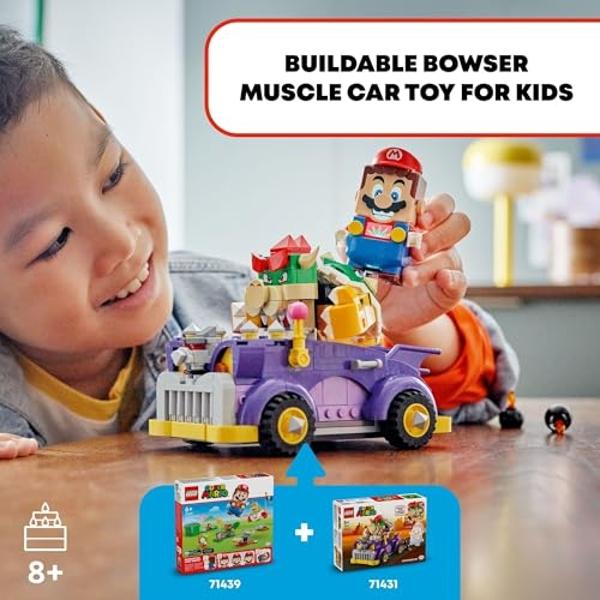 Set de expansión LEGO Super Mario Bowser's Muscle Car, juguete coleccionable de Bowser para niños, regalo para niños, niñas y jugadores a partir de 8 años, 71431