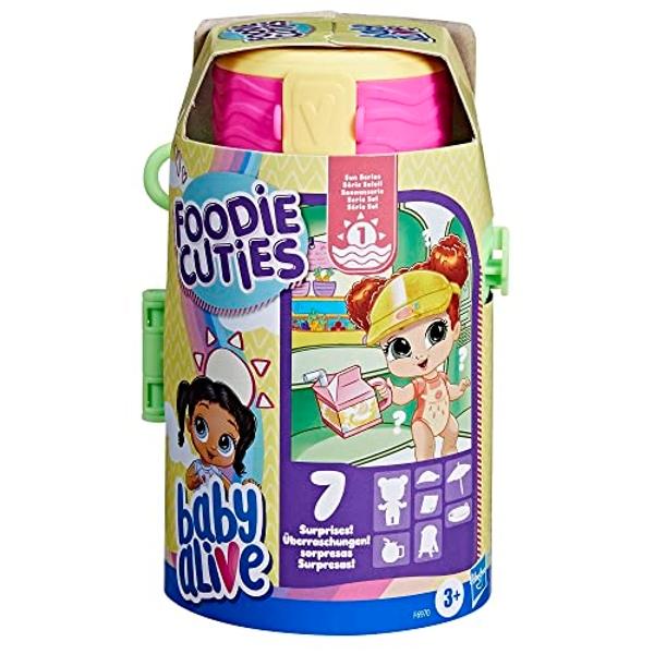 Baby Alive Foodie Cuties, Biberón, Serie Sol 1, Juguetes sorpresa para niñas, Set de muñecas bebé, 7,6 cm, Niños de 3 años en adelante
