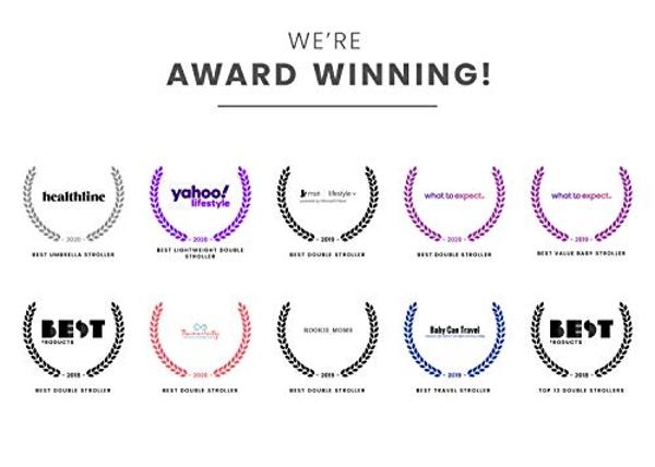 Cochecito Delta Children LX Side by Side, con reclinación, almacenamiento y plegado compacto, gris