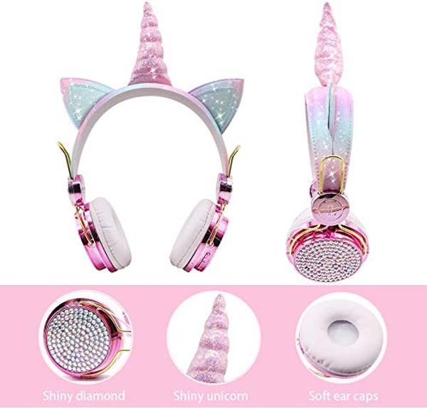 Auriculares TCJJ Unicorn para niñas Auriculares inalámbricos