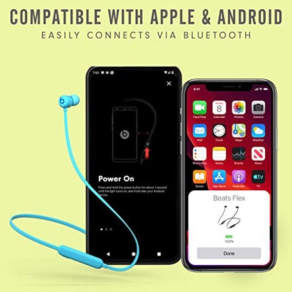 Auriculares inalámbricos Beats Flex - Chip Apple W1, auriculares magnéticos, Bluetooth de clase 1, 12 horas de reproducción, micrófono integrado - Azul llama