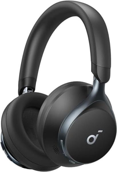 Soundcore by Anker, Space One, auriculares con cancelación activa de ruido, reducción de voz dos veces más potente, 40 horas de reproducción con cancelación activa de ruido (ANC), 