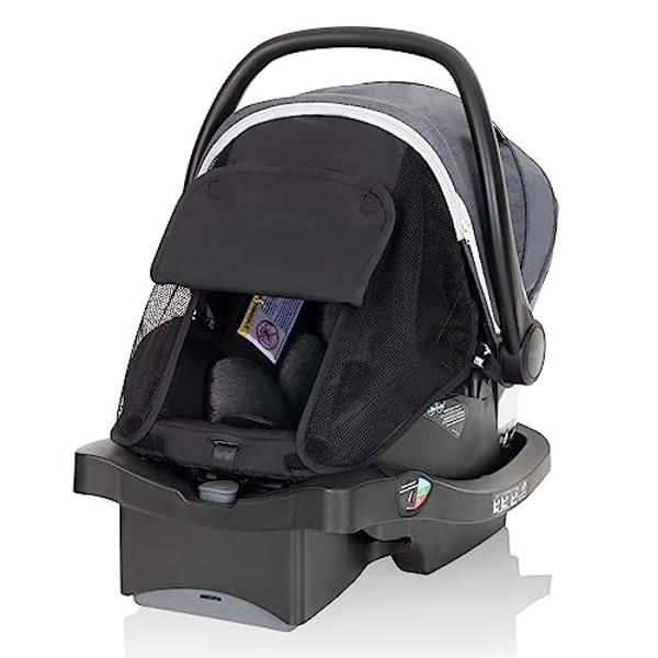 Sistema de viaje modular reversible Evenflo Pivot Vizor con asiento infantil LiteMax, disponible en 6 modos, color negro Chasse