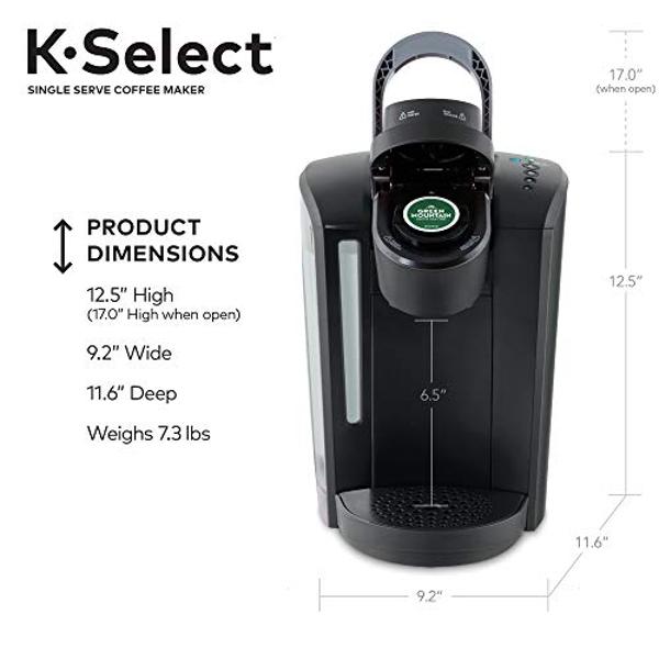 Cafetera monodosis Keurig K-Select para cápsulas K-Cup, color negro mate