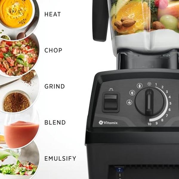 Licuadora Vitamix Explorian con programas, calidad profesional, recipiente discreto de 64 oz, color pizarra (Premium renovada)