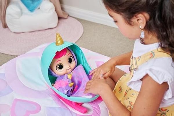 Muñeca interactiva Babycorns Serie 1 Grande (Gatito) de ZURU con luces y sonidos, Muñecas mágicas, Sorpresa, Desempaquetado, Niñas, Muñecas, Historia