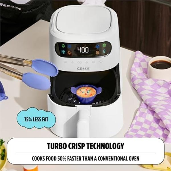 Minifreidora de aire CHEFMAN de 2 cuartos: freidora de aire digital compacta y compacta con cesta antiadherente y apta para lavavajillas. Comidas rápidas y fáciles en minutos. Cuen