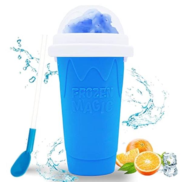 Máquina para hacer granizados Hoinvaet Magic Slushy Maker, vaso exprimidor, batidora casera, vaso refrescante, ¡hazlo tú mismo! (Azul)