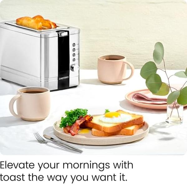 Tostadora emergente Chefman de acero inoxidable para rebanadas