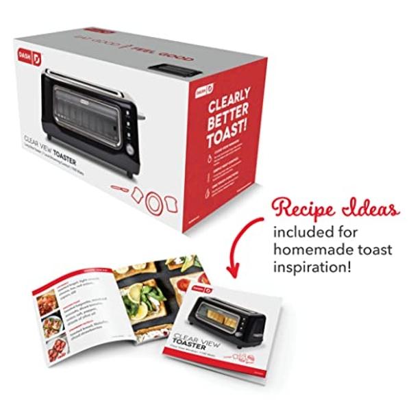 Tostadora DASH Clear View: Tostadora de ranuras extra anchas con ventana transparente - Descongelación, recalentamiento y apagado automático para bagels, panes especiales y otros p