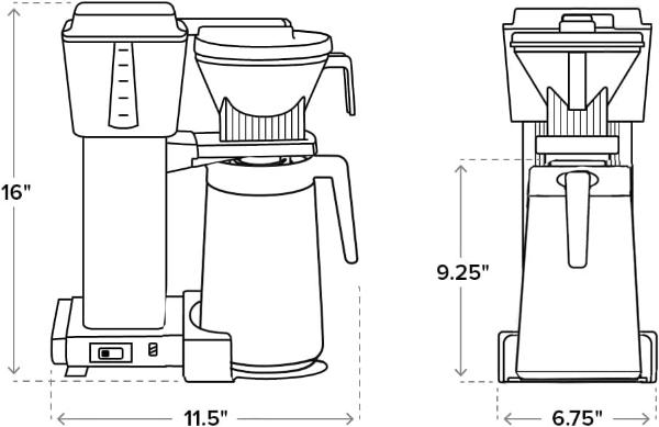 Cafetera térmica Technivorm Moccamaster 79318 KBGT de 10 tazas, 40 onzas, color blanco roto, 1,25 l