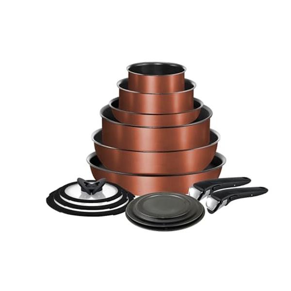 Juego de ollas y sartenes GreenPan Valencia Pro anodizados duros de 11 piezas, con revestimiento antiadherente de cerámica sin PFAS ni PFOA, apto para inducción, sartenes, cacerola