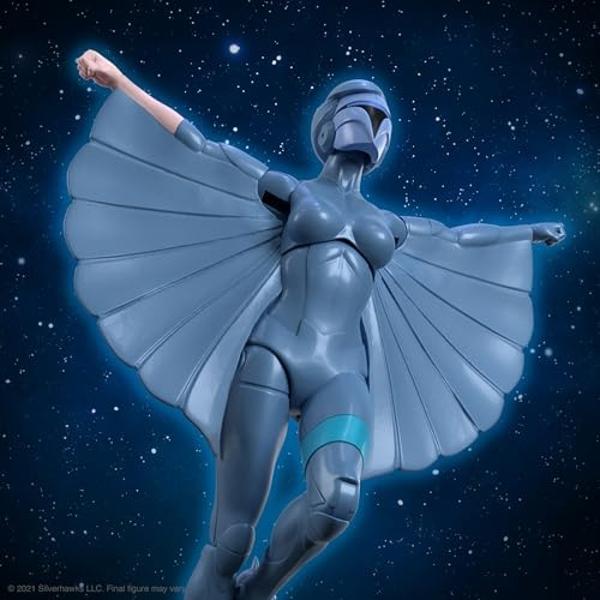 ¡Super7 ULTIMATES! SilverHawks Steelheart - Figura de acción SilverHawks de 18 cm con accesorios, dibujos animados clásicos y juguetes retro.
