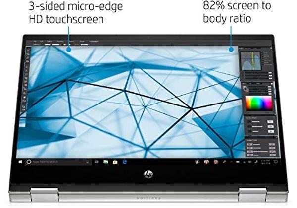 Portátil convertible HP Pavilion X360 2 en 1 de 14" con pantalla táctil HD, Intel Core i3-1005G1 de 10.ª generación, 8 GB de RAM, SSD de 128 GB, wifi, cámara web y Windows 10 S.