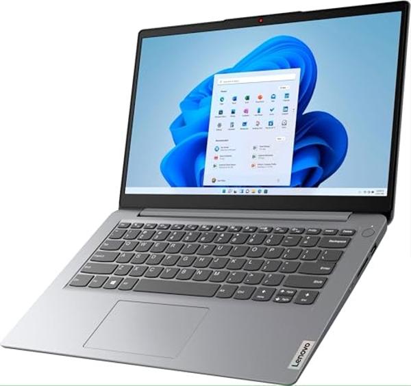 Laptop Lenovo Ideapad 1i delgada y ligera, pantalla HD de 14 pulgadas, Intel Celeron N4020 (hasta 2,80 GHz), 4 GB de RAM, 64 GB de memoria eMMC, Wi-Fi 6, cámara web, batería de 10 