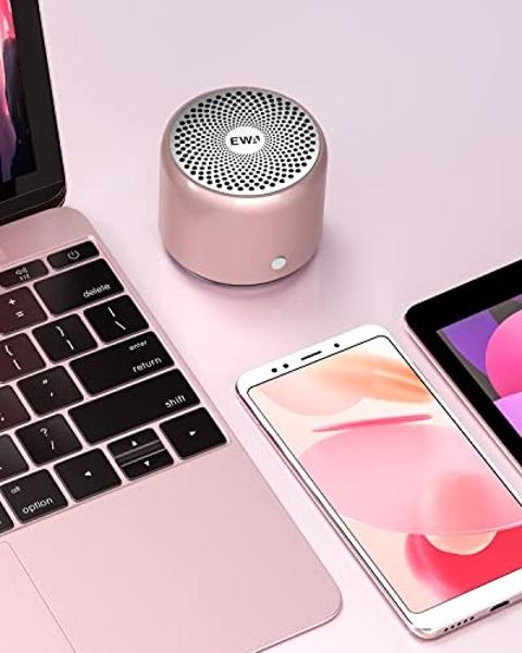 Minialtavoz Bluetooth portátil EWA A106, graves mejorados y sonido de alta definición, diseño portátil, para iPhone, iPad, Nexus, portátiles y más (oro rosa)