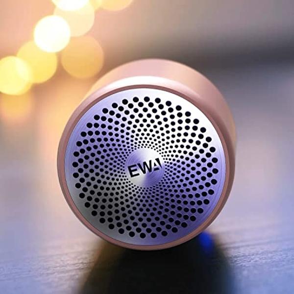 Minialtavoz Bluetooth portátil EWA A106, graves mejorados y sonido de alta definición, diseño portátil, para iPhone, iPad, Nexus, portátiles y más (oro rosa)
