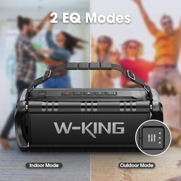 Altavoz Bluetooth W-KING, altavoz portátil inalámbrico Bluetooth de 90 W de potencia máxima, resistente al agua IPX6, para exteriores con graves profundos de 50 W, 2 subwoofers pot