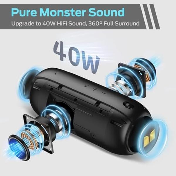 Altavoz de ducha Bluetooth Soundbot SB510 HD resistente al agua, manos libres portátil con micrófono integrado, 6 horas de reproducción, botones de control y ventosa especial para 