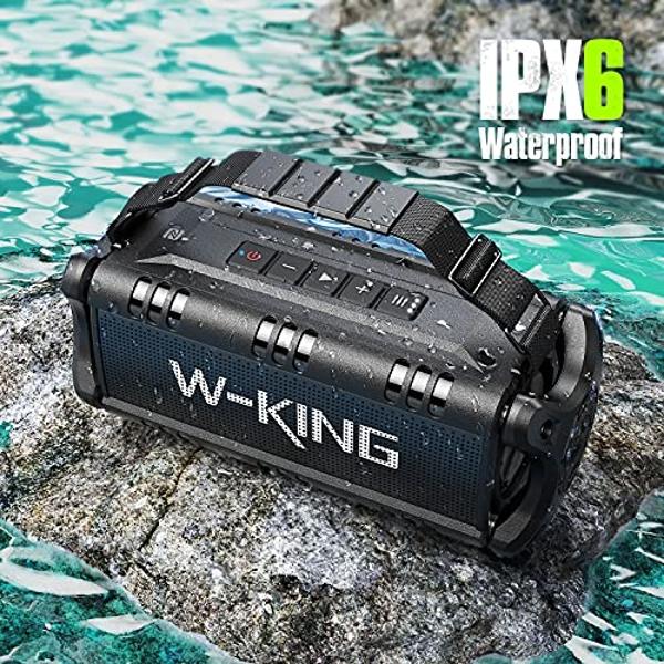 Altavoz Bluetooth W-KING, altavoz portátil inalámbrico Bluetooth de 90 W de potencia máxima, resistente al agua IPX6, para exteriores con graves profundos de 50 W, 2 subwoofers pot