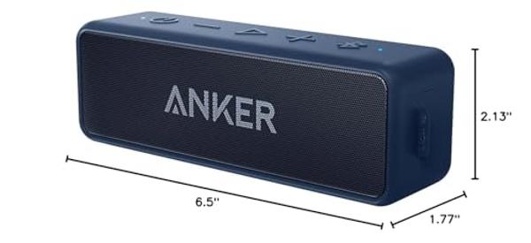 Anker Soundcore 2, altavoces Bluetooth portátiles de 12 W con doble controlador para uso diario e inalámbricos, batería de larga duración, 24 horas de reproducción, resistencia al 