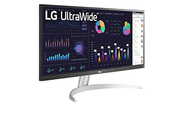 Monitor LG UltraWide FHD de 29 pulgadas 29WQ600-W, IPS con compatibilidad con HDR 10, AMD FreeSync y USB tipo C, blanco/plateado