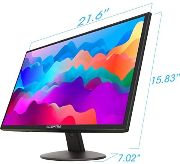 Monitor para juegos Sceptre E249W-19203R LED FHD de 24 pulgadas, 2 HDMI VGA de 75 Hz, altavoces integrados, color negro
