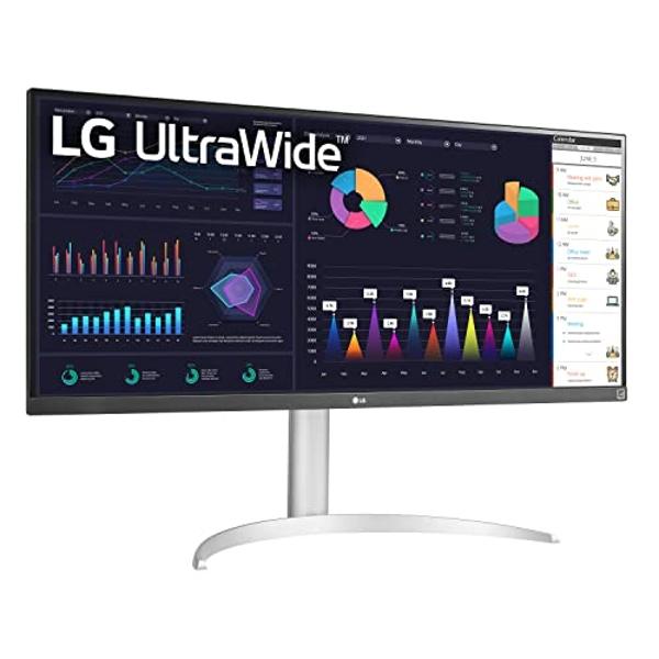 Monitor LG 34WQ650-W IPS UltraWide Full HD (2560 x 1080) de 34 pulgadas y 21:9, frecuencia de actualización de 100 Hz con gama cromática RGB del 99 %, VESA DisplayHDR 400, USB tipo