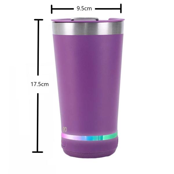 Termo Bocina Portátil Inoxidable Con Tapa Termo Violeta