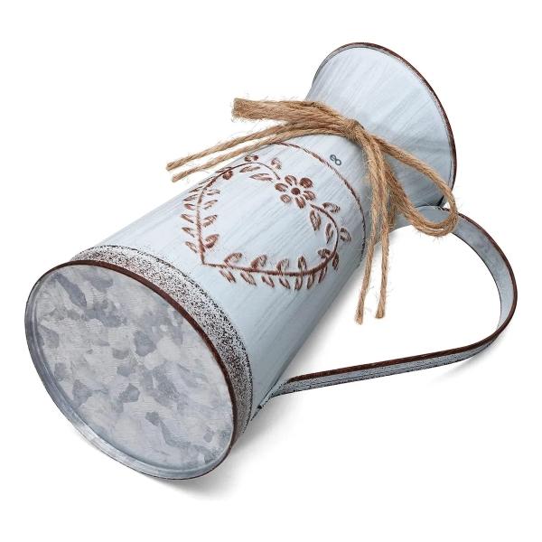 Jarrón De Metal Galvanizado Para Flores Estilo Vintage