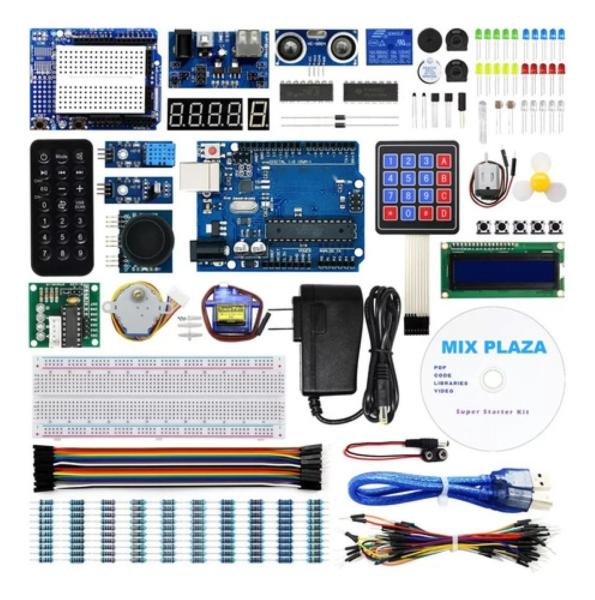 Kit Compatible C/ Arduino Uno R3 Con Español 