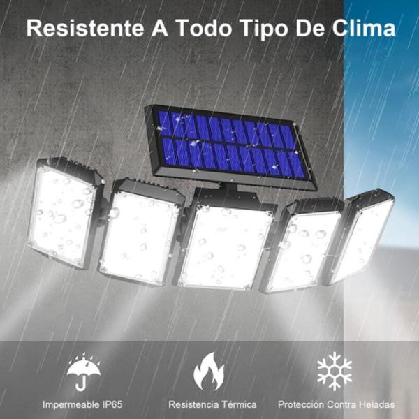 Lámpara Solar Para Exterior Recargable Luz Solar 300 Leds