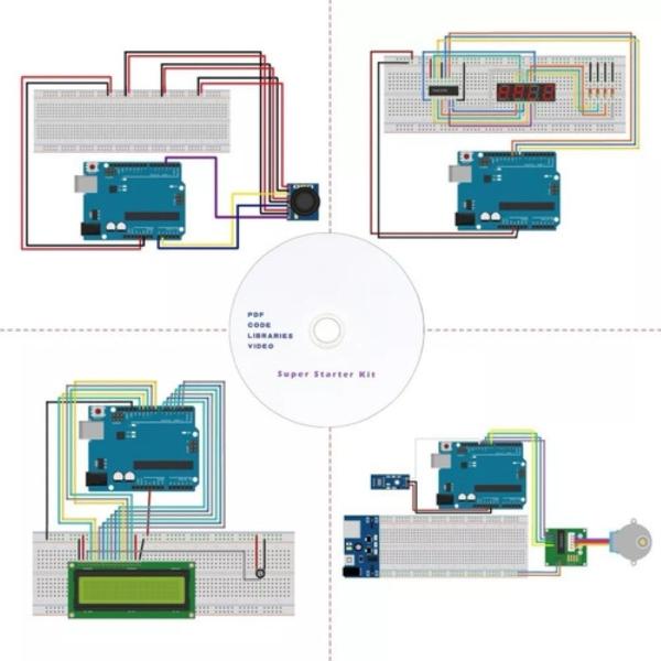 Kit Compatible C/ Arduino Uno R3 Con Español 