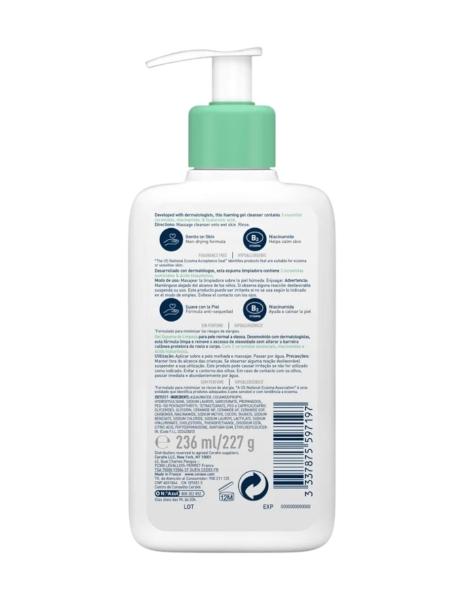 Gel Cerave Limpiador Espumoso Piel Normal A Grasa De 236 ml