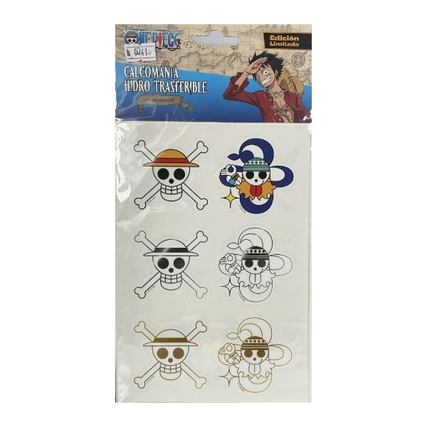 Calcomanías de tatuajes temporales Pegatinas Hidrotransferible de One Piece Anime