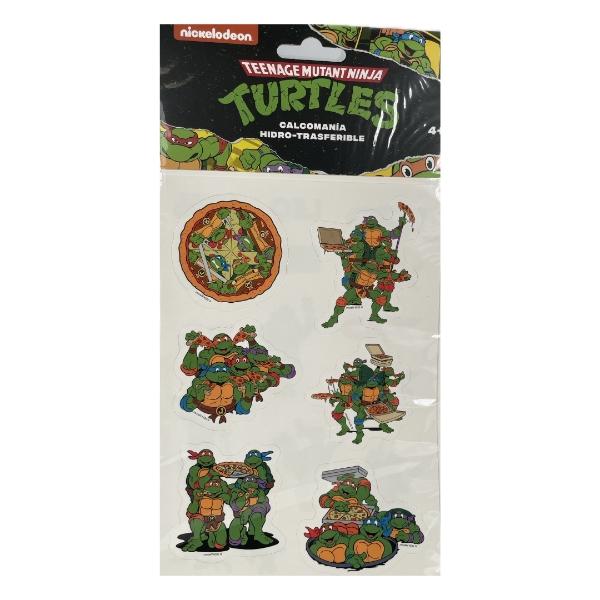 Calcomanías de tatuajes temporales Pegatinas Hidrotransferible de Tortugas Antifaz & Pizza