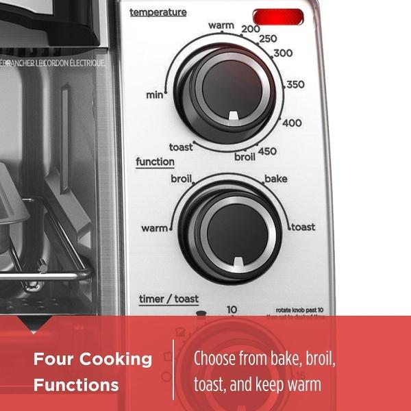 Horno Eléctrico Convección Natural Black+Decker  4 Funciones 10L