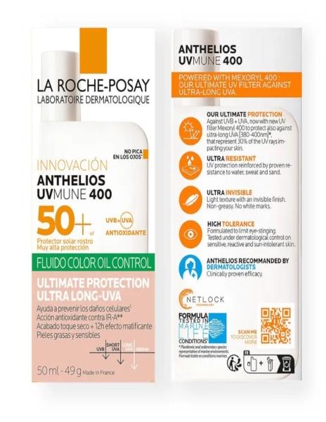 Protector Solar La Roche-Posay Anthelios Uv Mune 400 Con Color