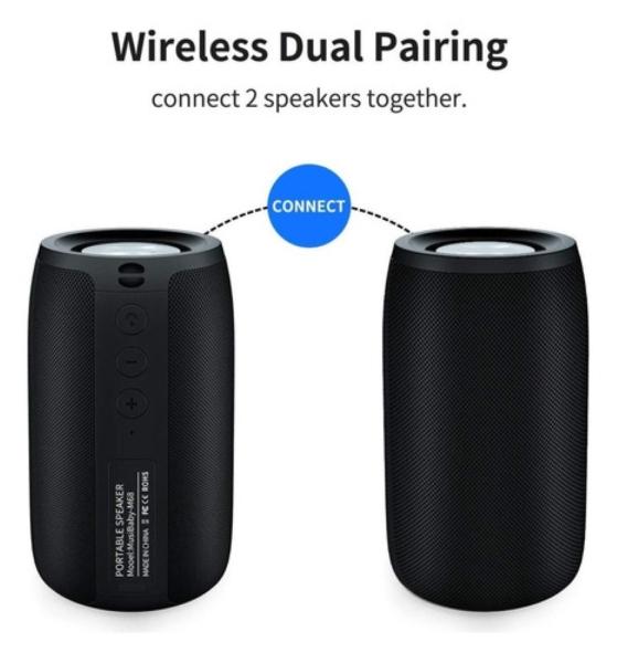 Bocina portátil con bluetooth negra