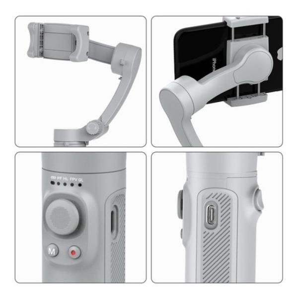 Estabilizador Gimbal 3 Ejes Plegable Para Celular Gris 