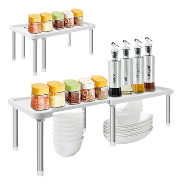 Repisa Apilable Cocina Estantería Extensible  Blanco