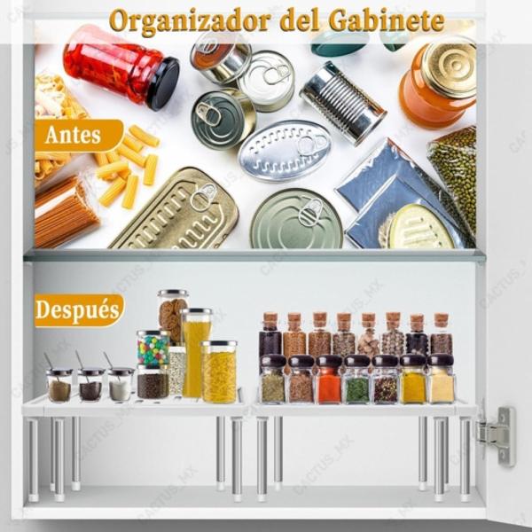 Repisa Apilable Cocina Estantería Extensible  Blanco